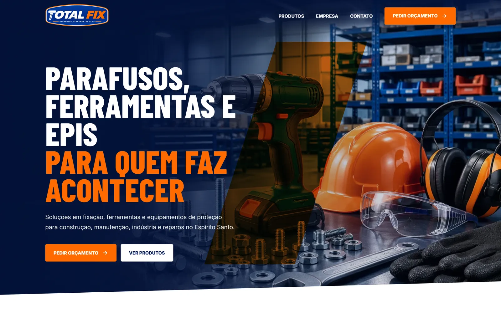 Site Total Fix Parafusos no computador